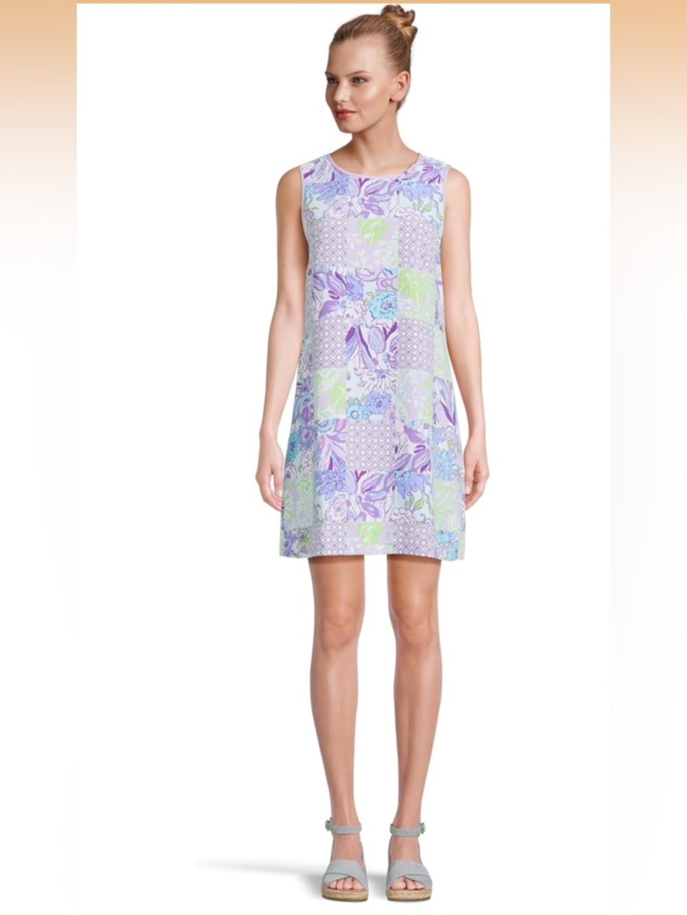 NWT Lilly Pulitzer Lavender Patchwork Floral Mini Dress
